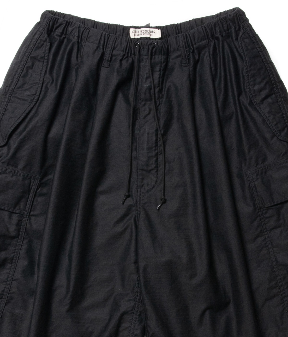 Back Satin Error Fit Cargo Easy Shorts【BLACK】｜COOTIE