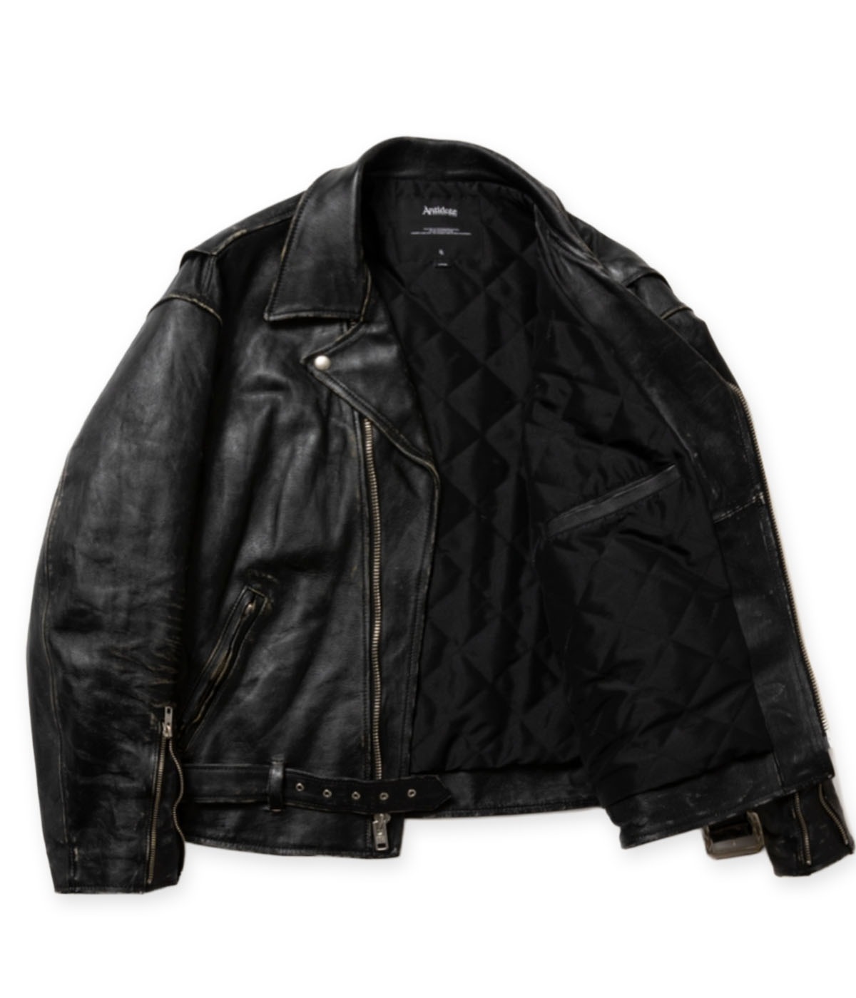 Leather Double Riders Jacket (Black Means)【BLACK】｜Antidote
