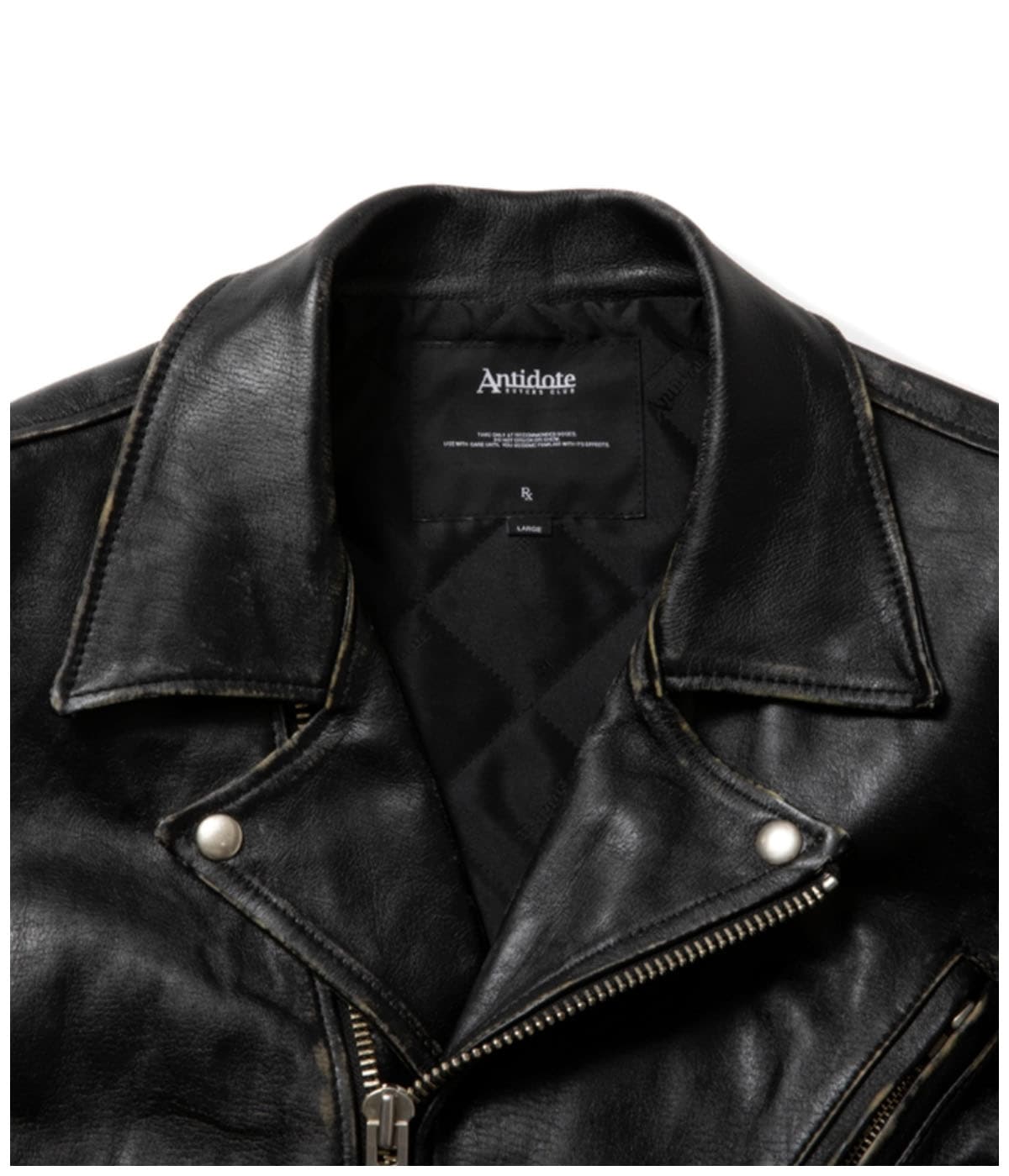 Leather Double Riders Jacket (Black Means)【BLACK】｜Antidote