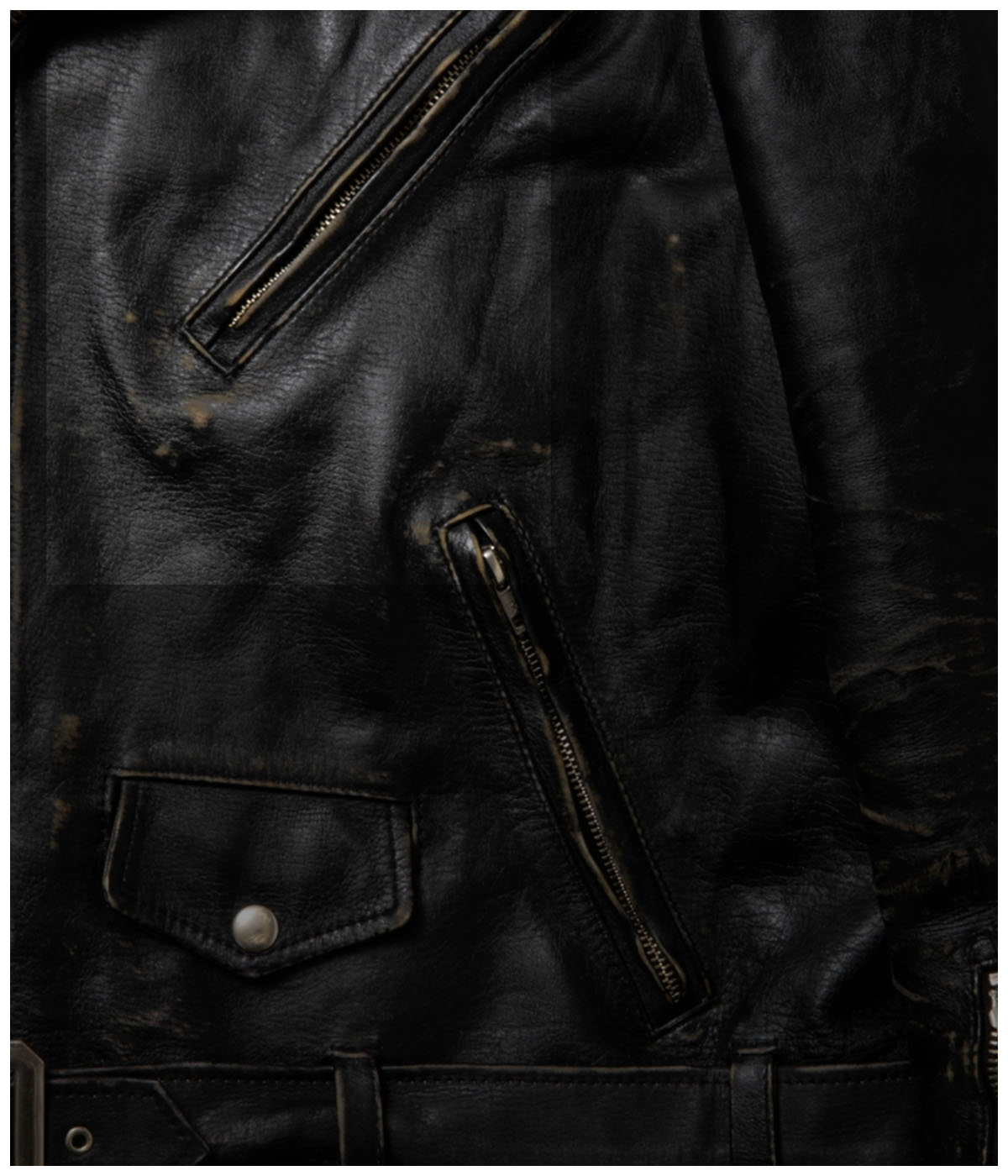 Leather Double Riders Jacket (Black Means)【BLACK