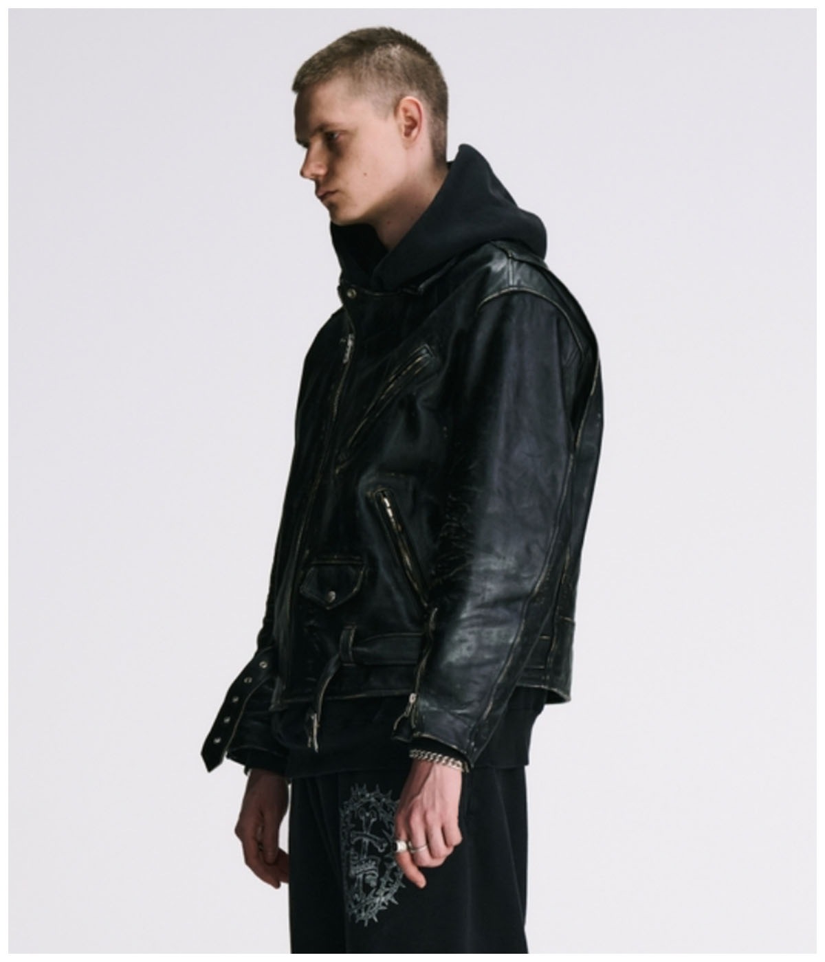 Leather Double Riders Jacket (Black Means)【BLACK】｜Antidote