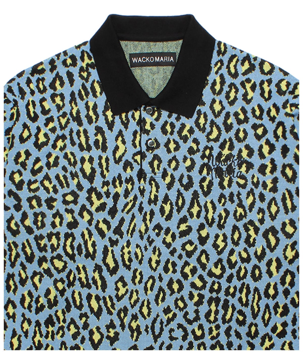 LEOPARD JACQUARD KNIT POLO SHIRT【BLUE】｜WACKO MARIA｜MELTING POT
