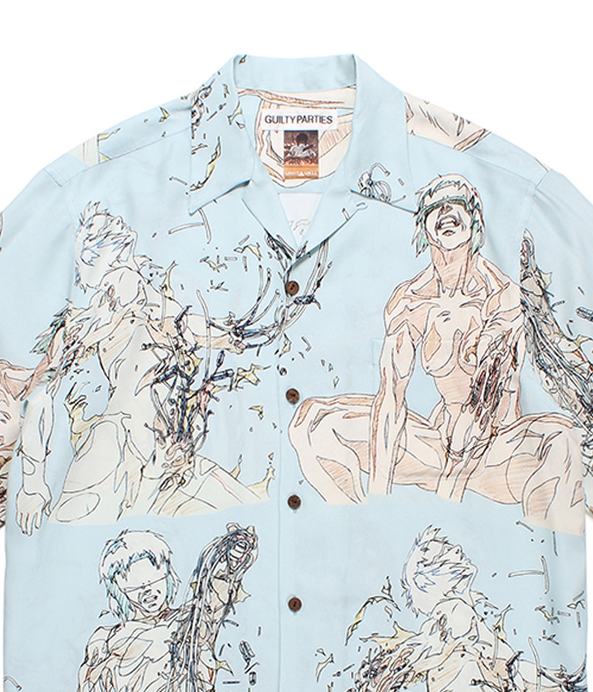 GHOST IN THE SHELL / 攻殻機動隊 / HAWAIIAN SHIRT (TYPE-5)【L-BLUE