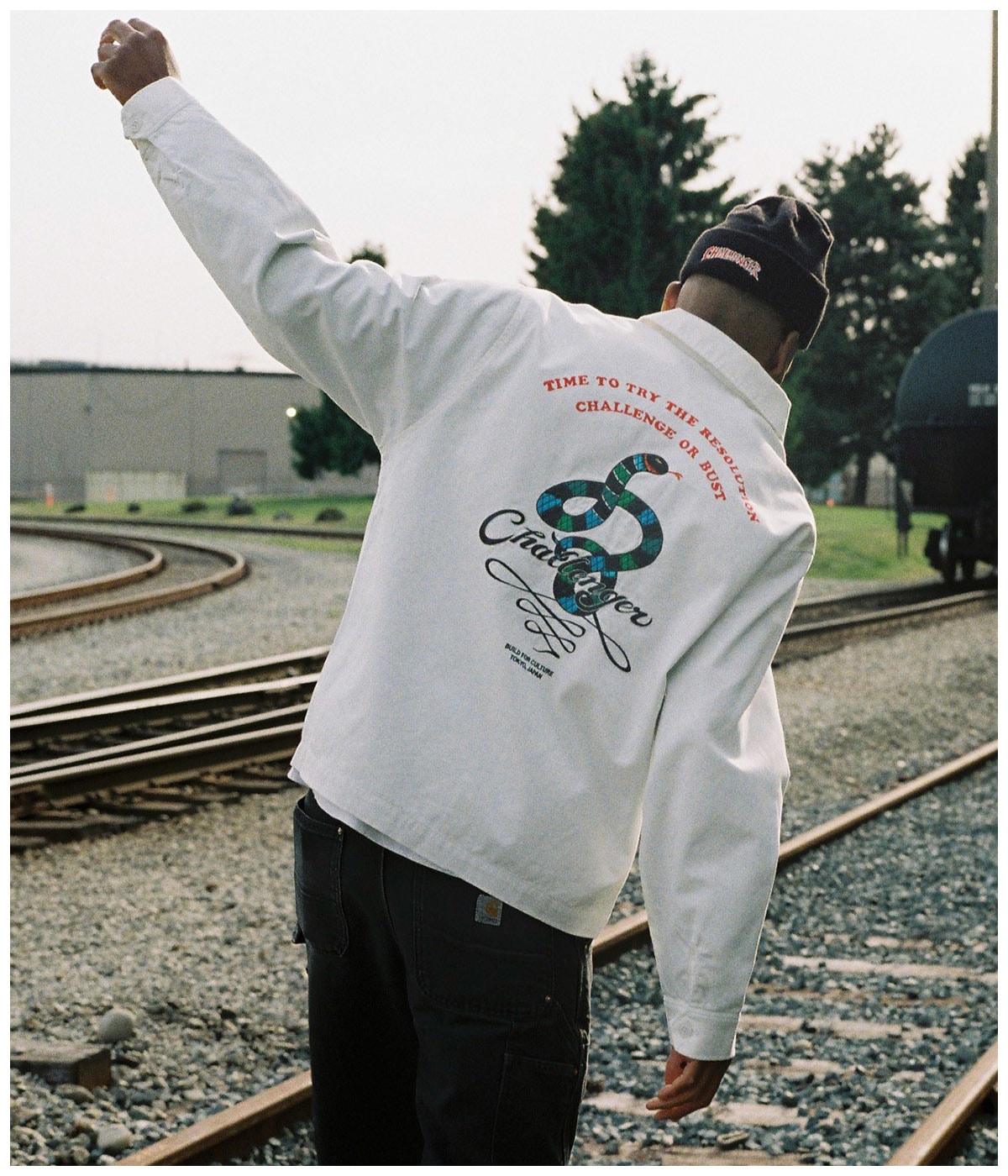 CRUSH LOGO KNIT CAP【BLACK】｜CHALLENGER｜MELTING POT（正規取扱店