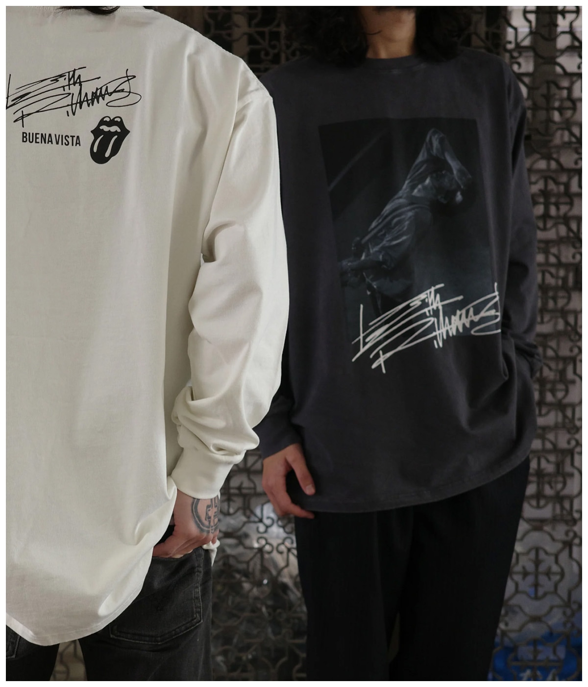 Keith Richards pigment L/S tee【BLACK】｜BUENA VISTA｜MELTING POT