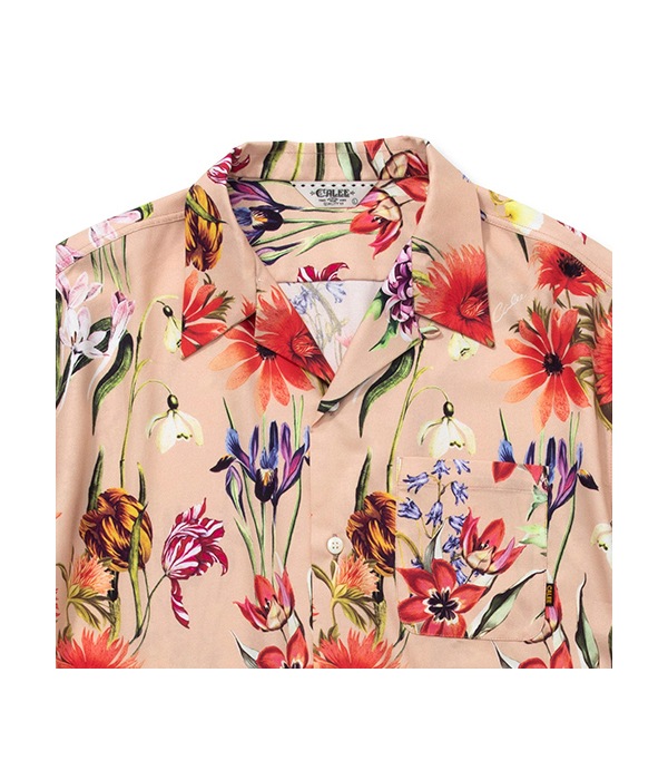 FLOWER PATTERN AMUNZEN CLOTH S/S SHIRT【L-PINK】