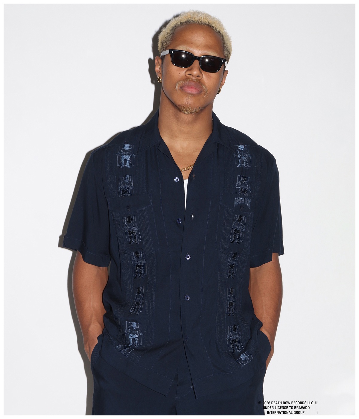 DEATH ROW RECORDS / CUBA SHIRT【NAVY】