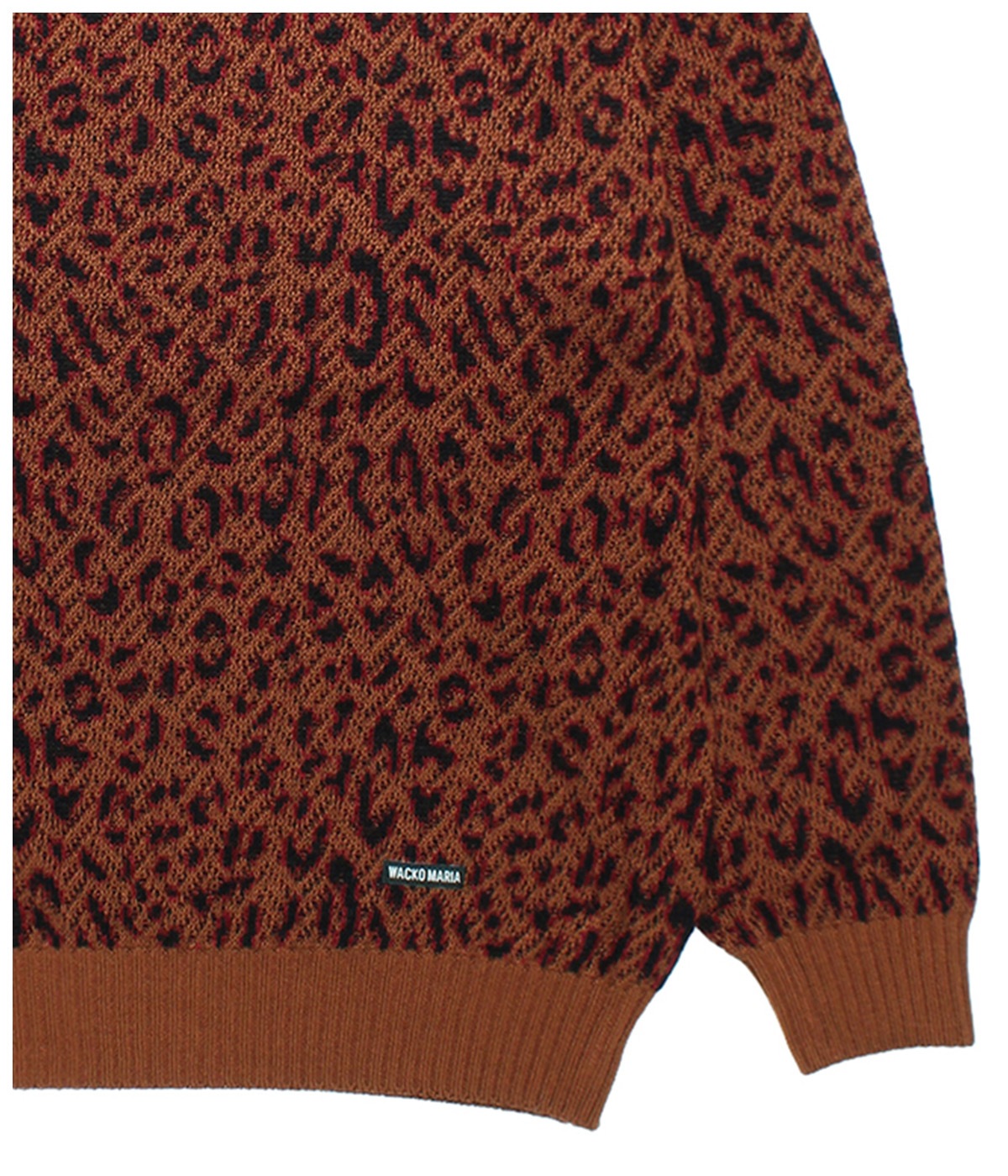 LEOPARD JACQUARD KNIT SWEATER【BROWN】