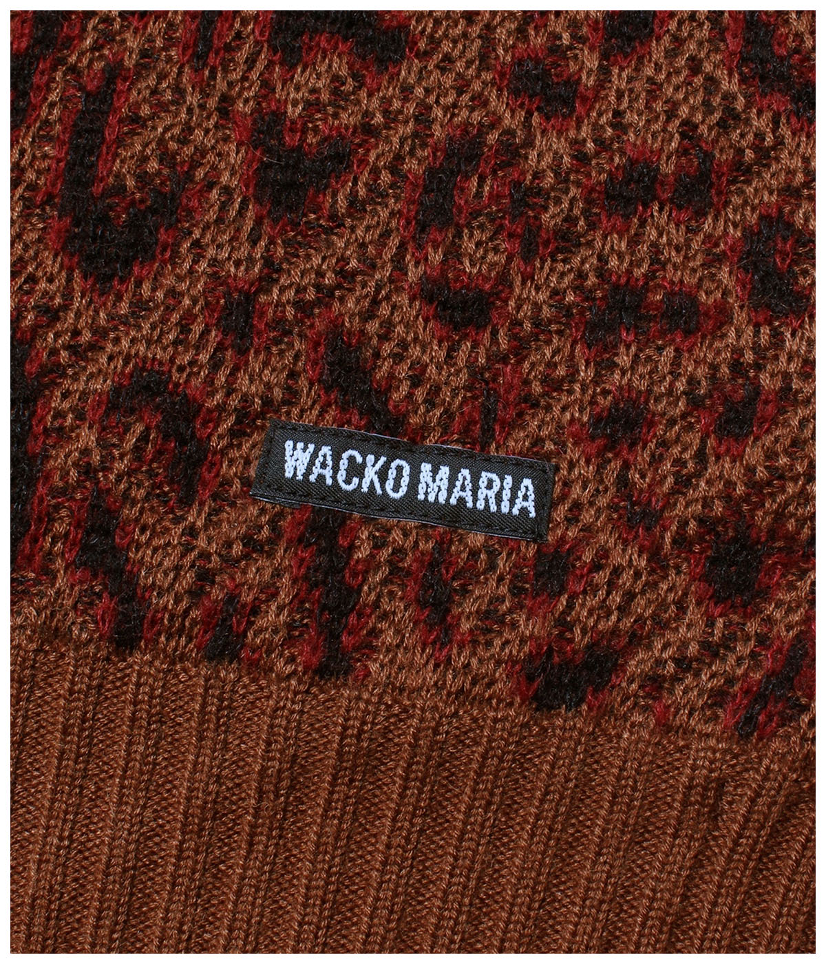 LEOPARD JACQUARD KNIT SWEATER【BROWN】