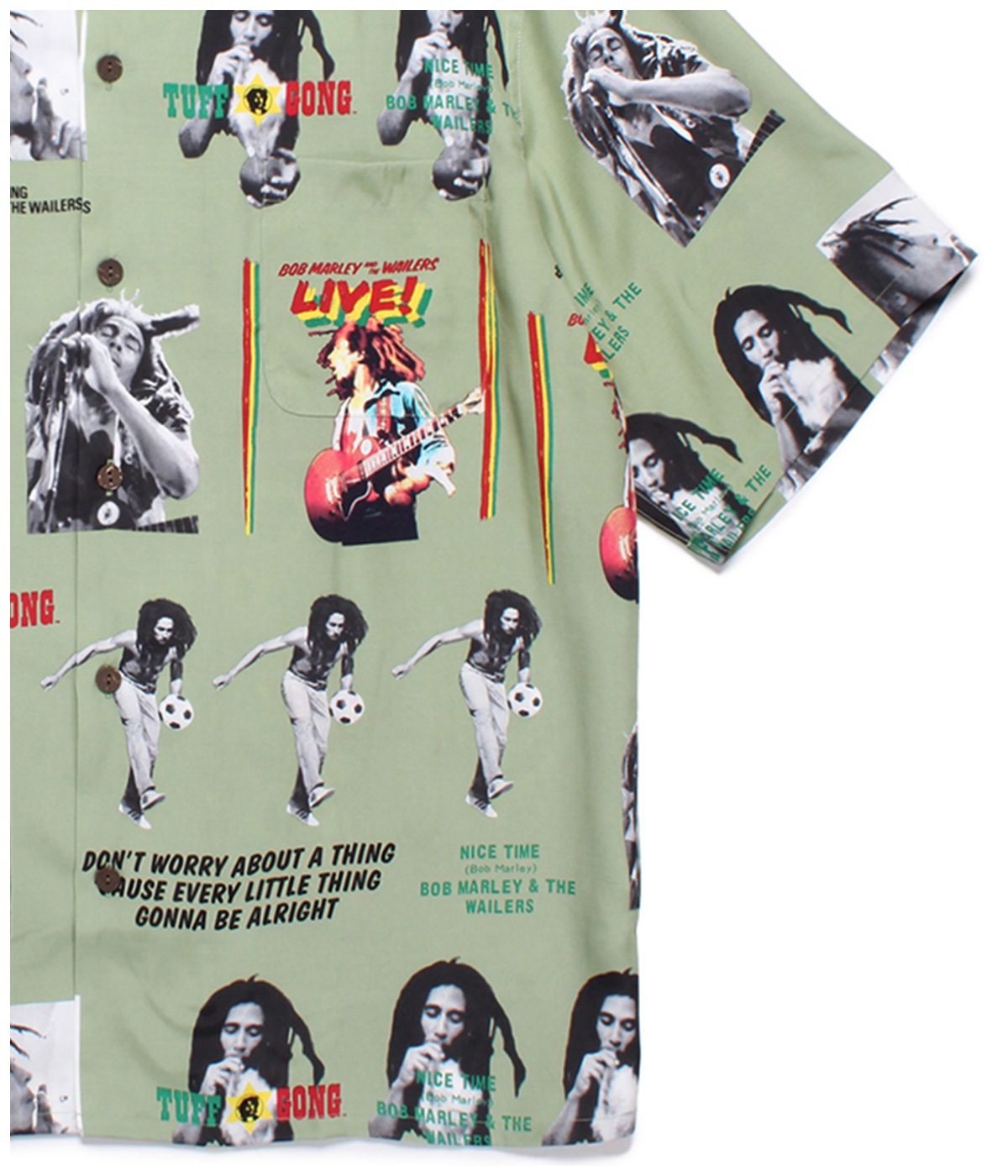 BOB MARLEY / HAWAIIAN SHIRT S/S (TYPE-1)【GREEN】｜WACKO MARIA