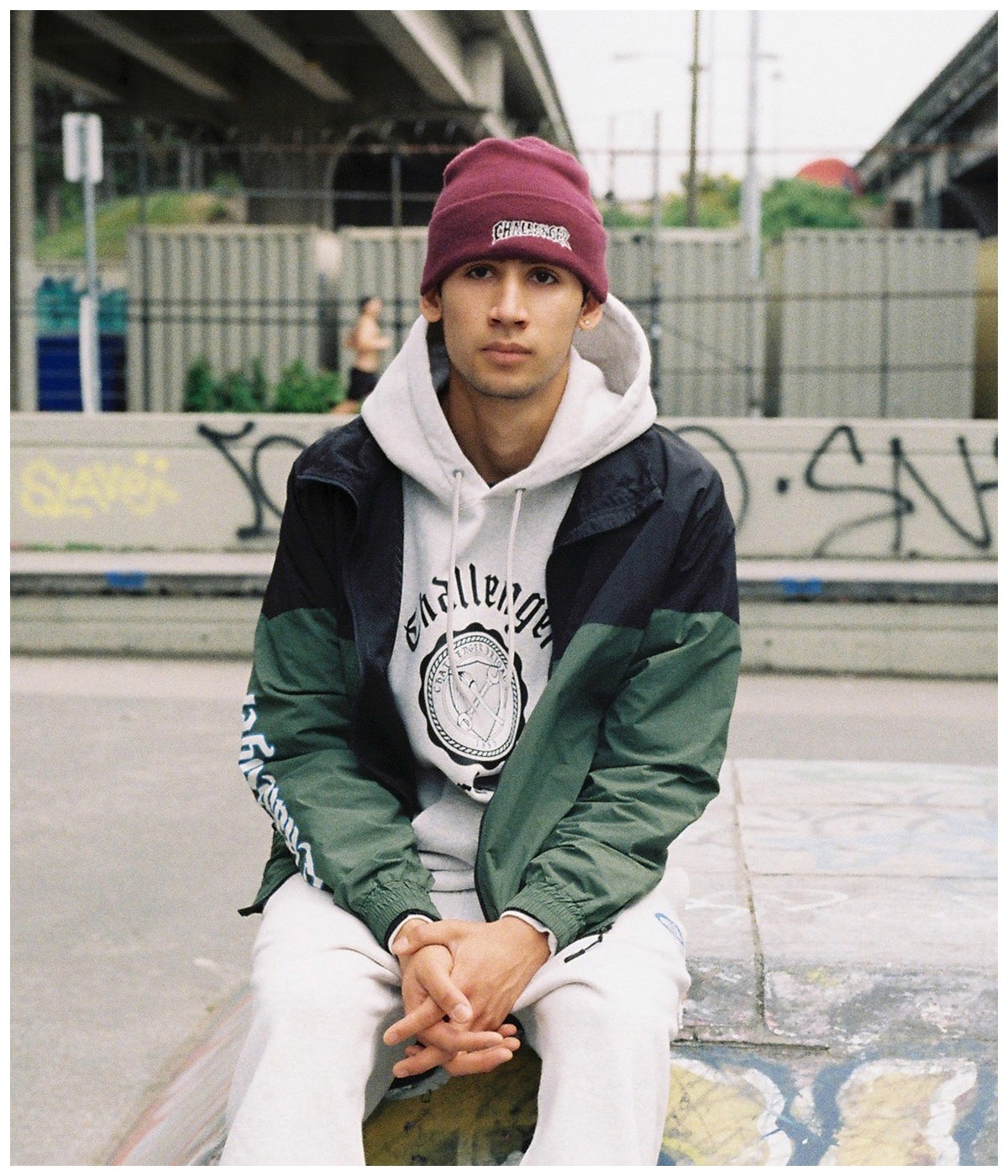 CRUSH LOGO KNIT CAP【BURGUNDY】｜CHALLENGER｜MELTING POT（正規取扱