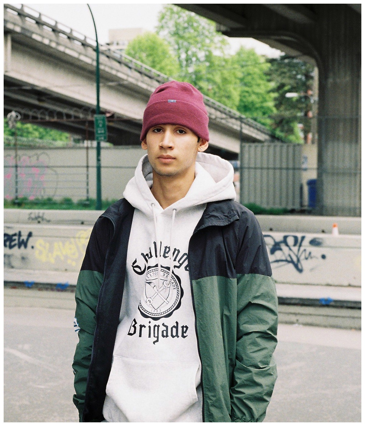 CRUSH LOGO KNIT CAP【BURGUNDY】｜CHALLENGER｜MELTING POT（正規取扱