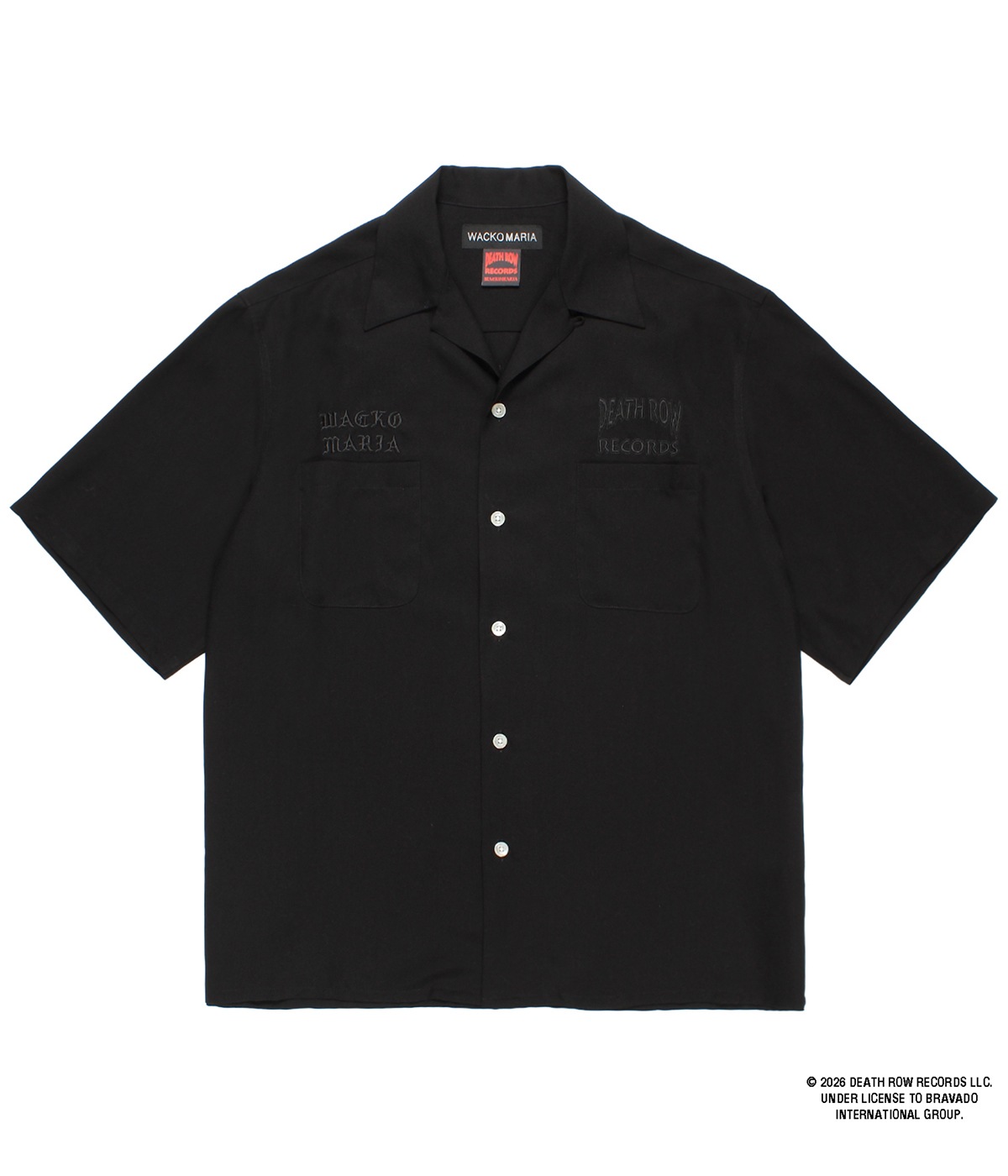 WACKO MARIA ROCK'N'ROLL Shirts 名作　超希少送料込 DEATH ROW RECORDS / 50'S OPEN COLLAR SHIRT【BLACK-PURPLE】｜WACKO
