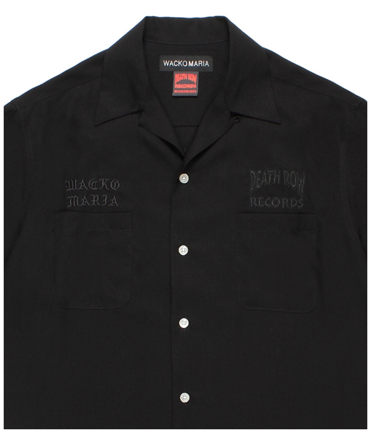 DEATH ROW RECORDS / 50'S OPEN COLLAR SHIRT【BLACK-PURPLE】｜WACKO