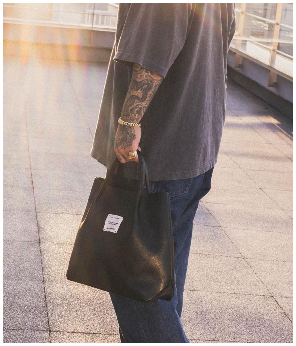 Leather Tote Bag【BLACK】｜COOTIE PRODUCTIONS®︎｜MELTING POT