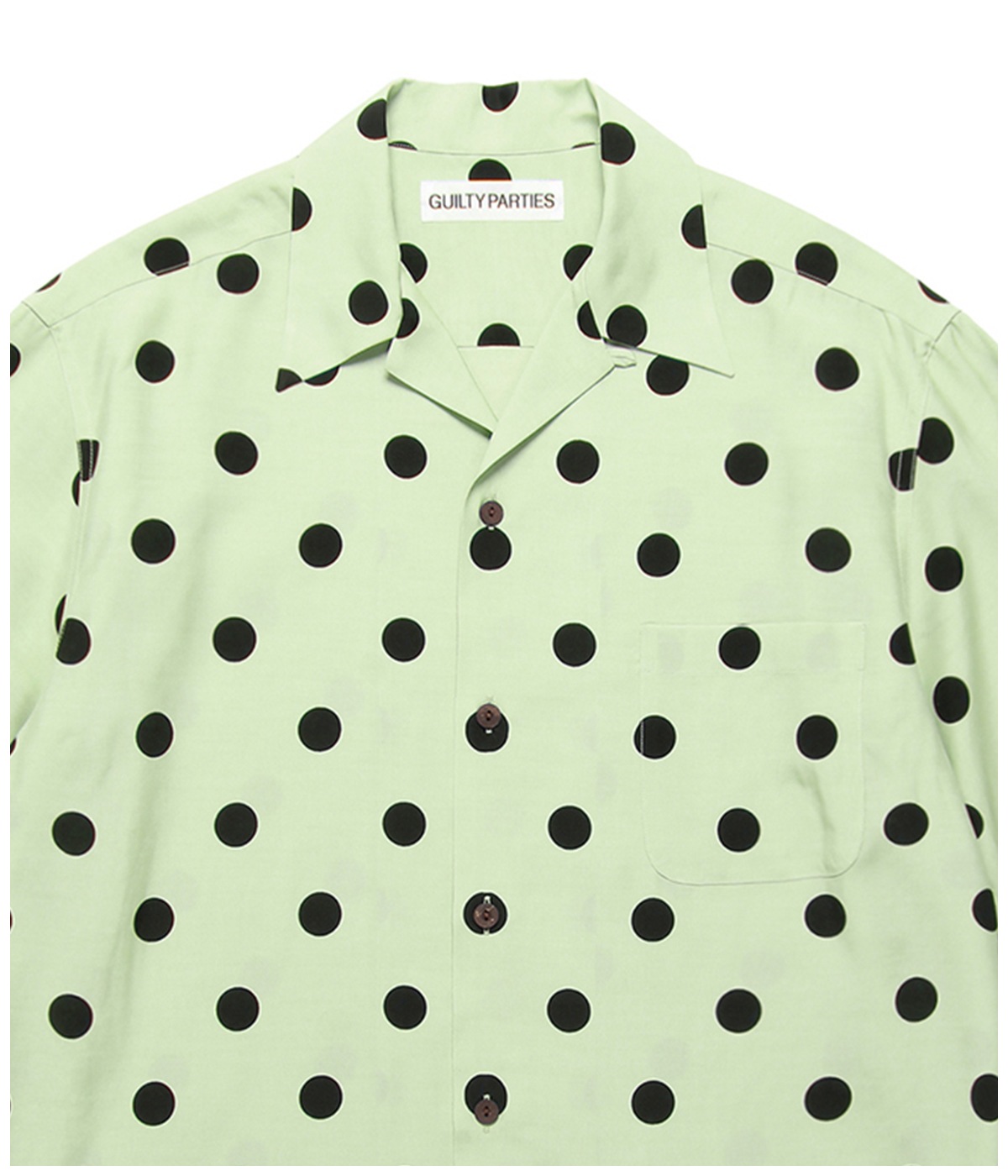 DOTS OPEN COLLAR SHIRT【MINT】｜WACKO MARIA｜MELTING POT（正規取扱