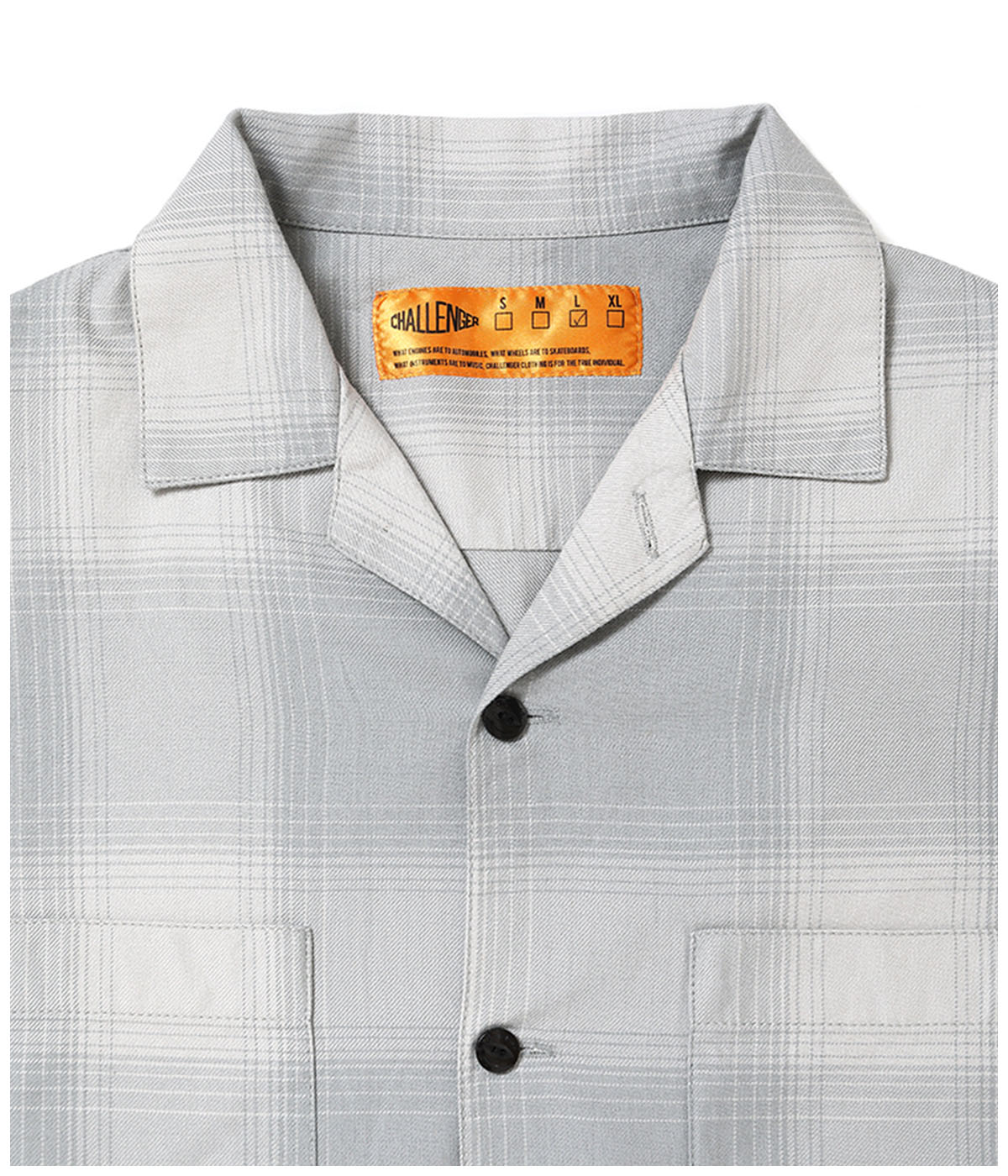 SHADOW CHECK SHIRT【GRAY】｜CHALLENGER｜MELTING POT（正規取扱店