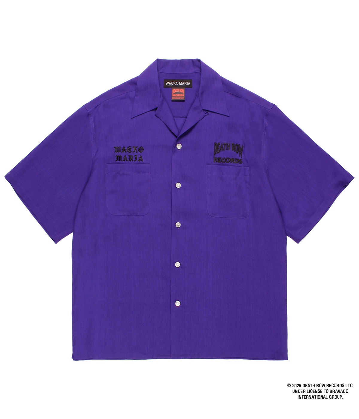 ワコマリア　50sシャツ　パープル DEATH ROW RECORDS / 50'S OPEN COLLAR SHIRT【PURPLE】｜WACKO MARIA