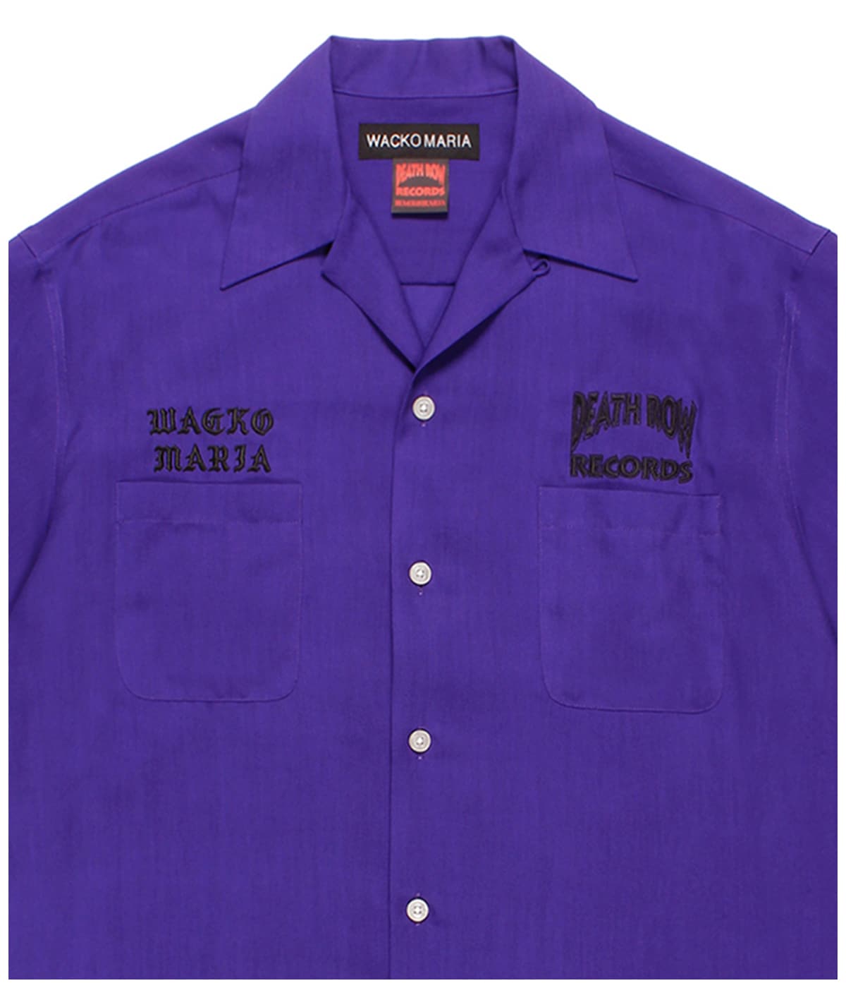 ワコマリア　50sシャツ　パープル DEATH ROW RECORDS / 50'S OPEN COLLAR SHIRT【PURPLE】｜WACKO MARIA