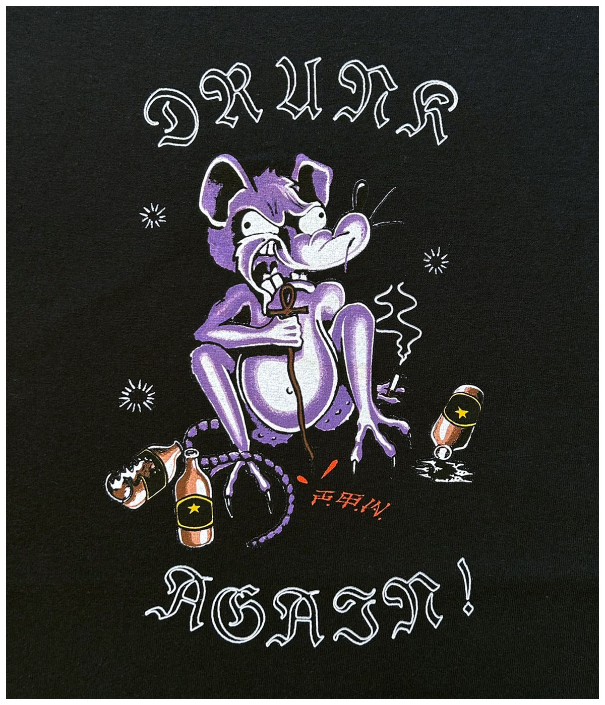 DRUNK AGAIN T SHIRTS【BLACK】