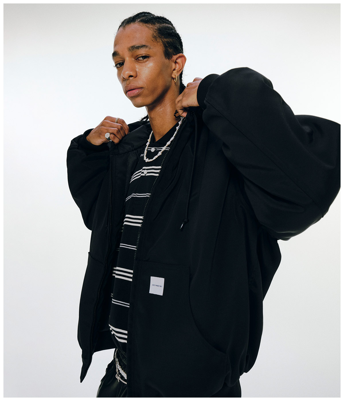 Padded Nylon OX hooded Work Jacket【BLACK】｜COOTIE