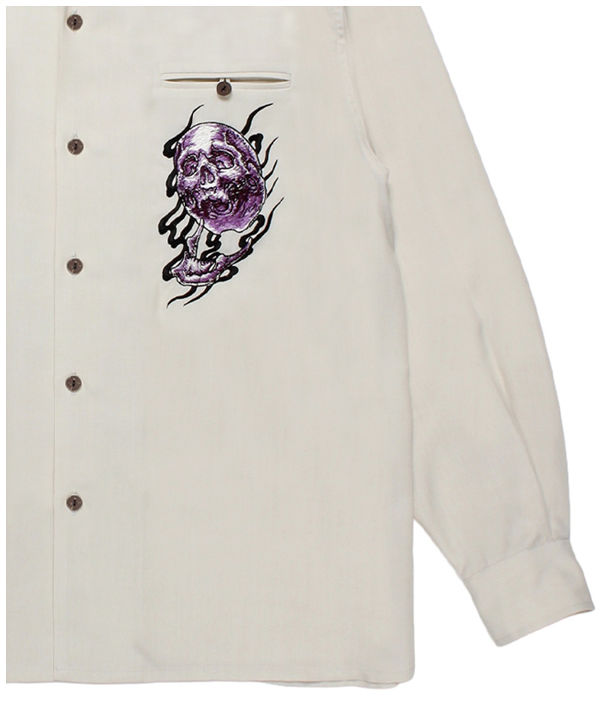 56 TATTOO STUDIO / 50'S OPEN COLLAR SHIRT【IVORY】