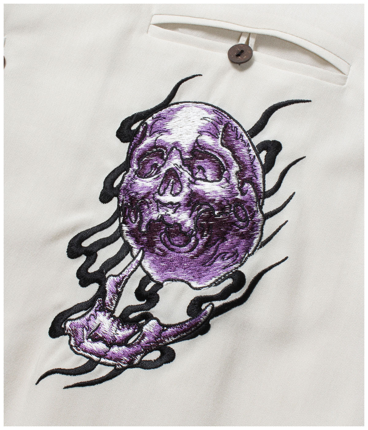 56 TATTOO STUDIO / 50'S OPEN COLLAR SHIRT【IVORY】