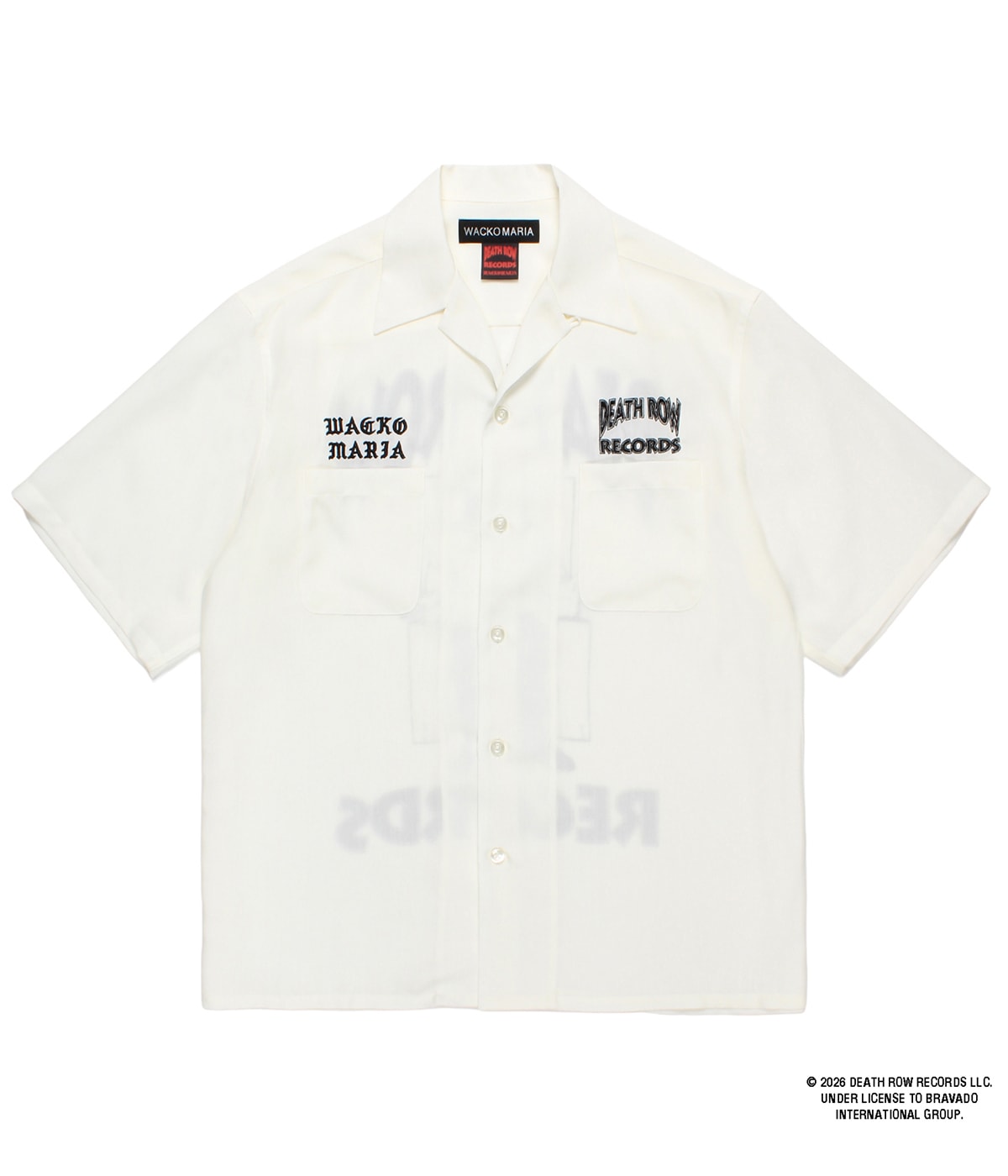 DEATH ROW RECORDS / 50'S OPEN COLLAR SHIRT【WHITE】｜WACKO MARIA