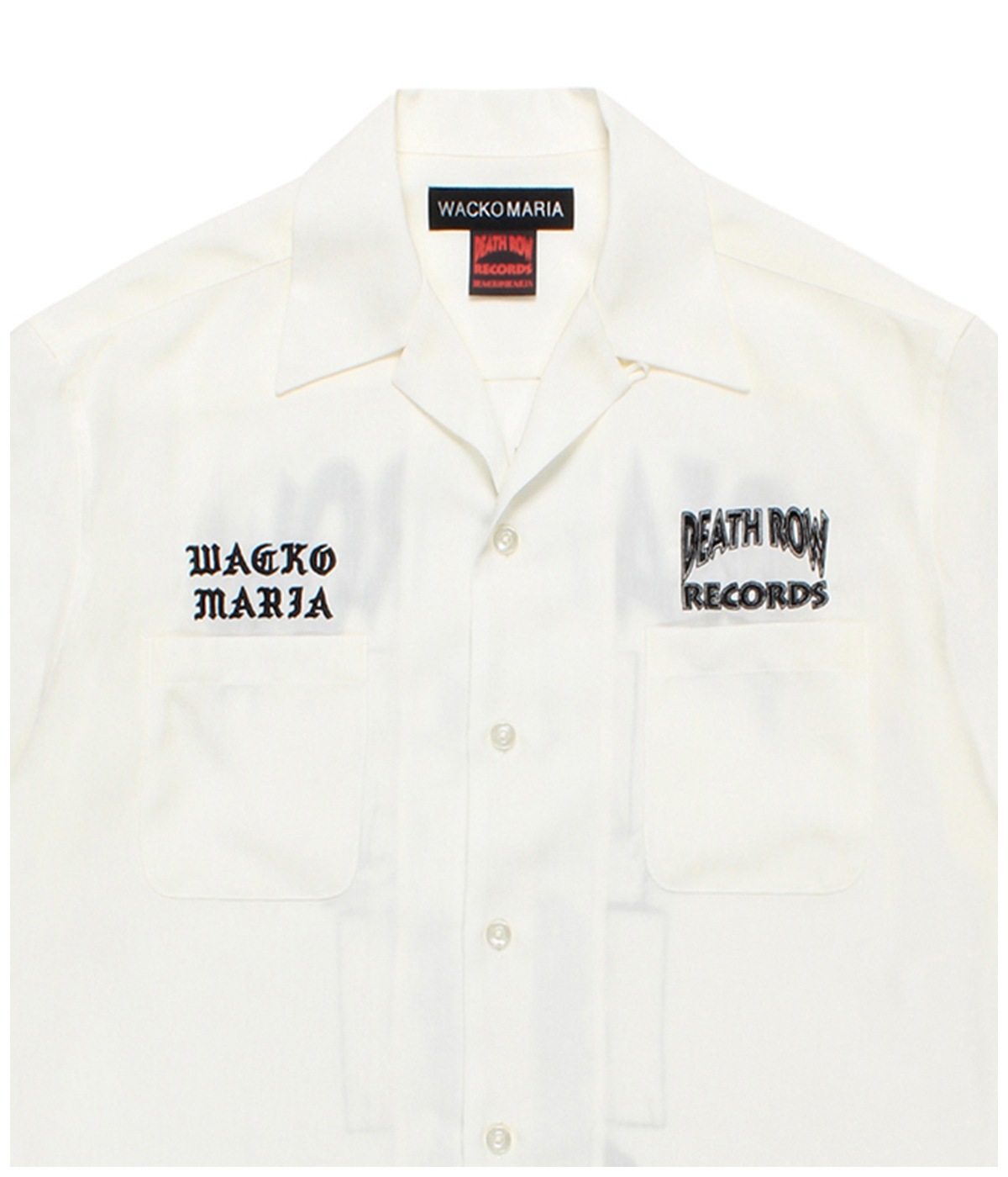 DEATH ROW RECORDS / 50'S OPEN COLLAR SHIRT【WHITE】｜SHIRT