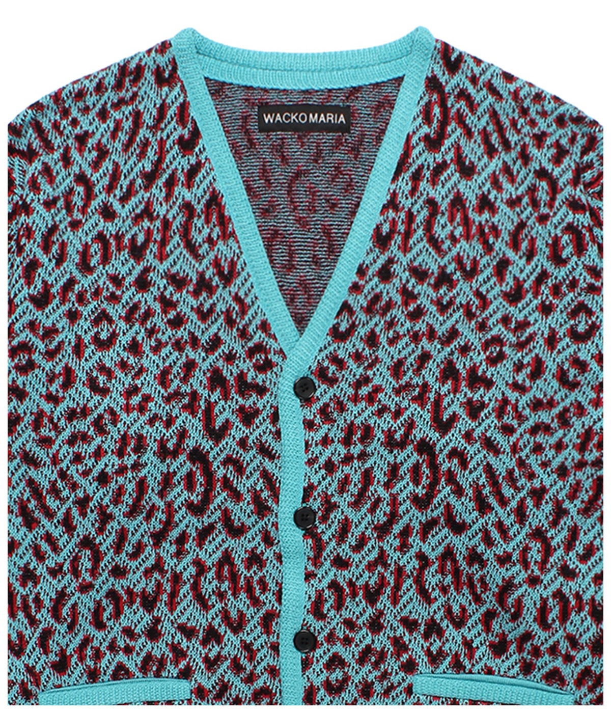 LEOPARD JACQUARD KNIT CARDIGAN【BLUE】｜WACKO MARIA｜MELTING POT
