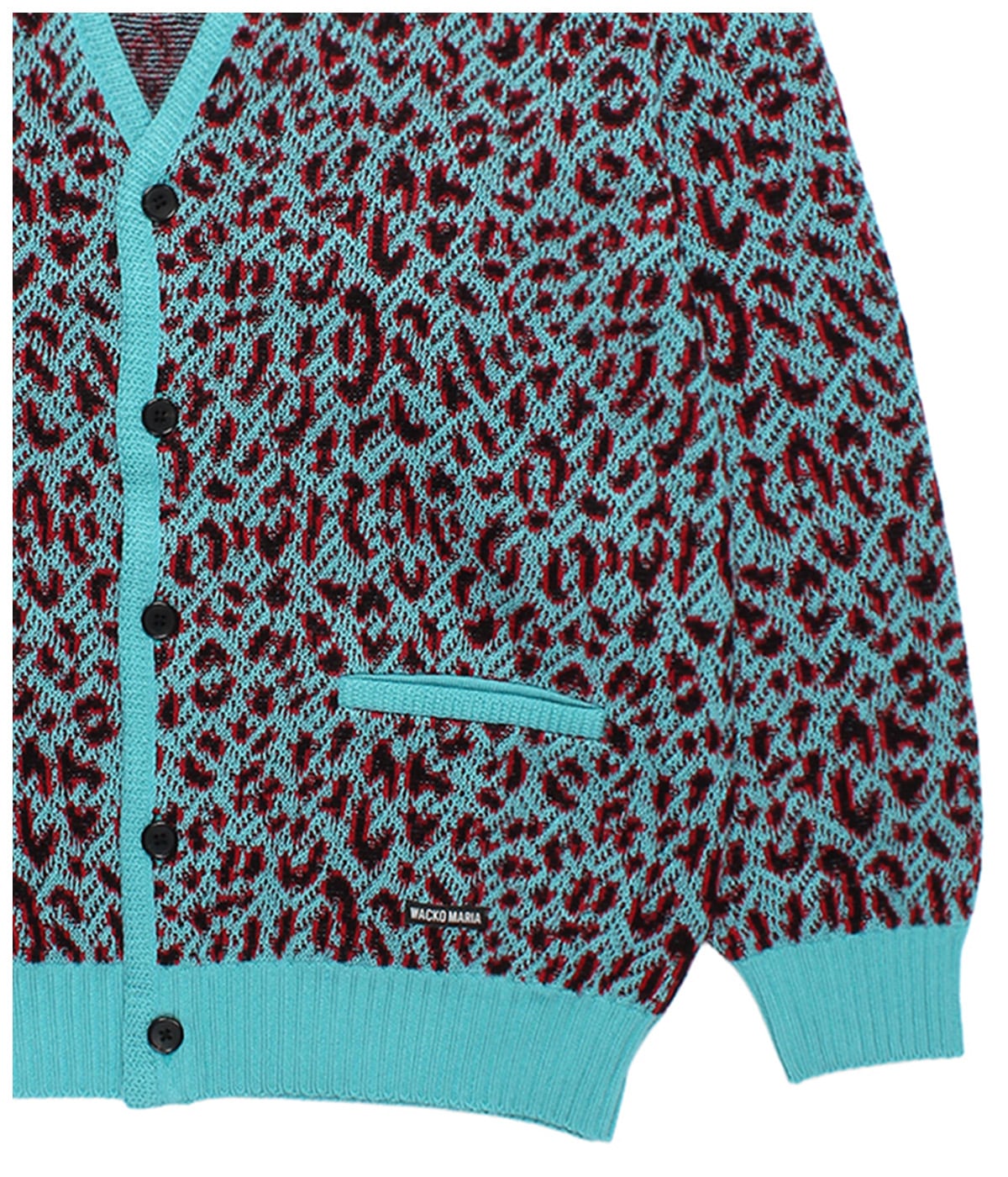 LEOPARD JACQUARD KNIT CARDIGAN【BLUE】｜WACKO MARIA｜MELTING POT