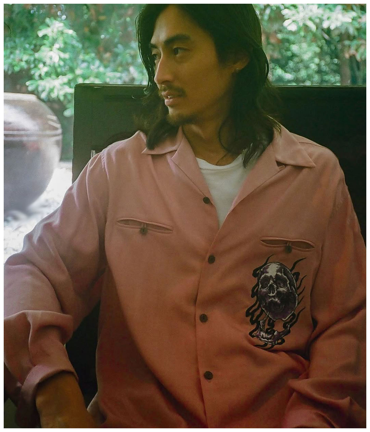 56 TATTOO STUDIO / 50'S OPEN COLLAR SHIRT【PINK】