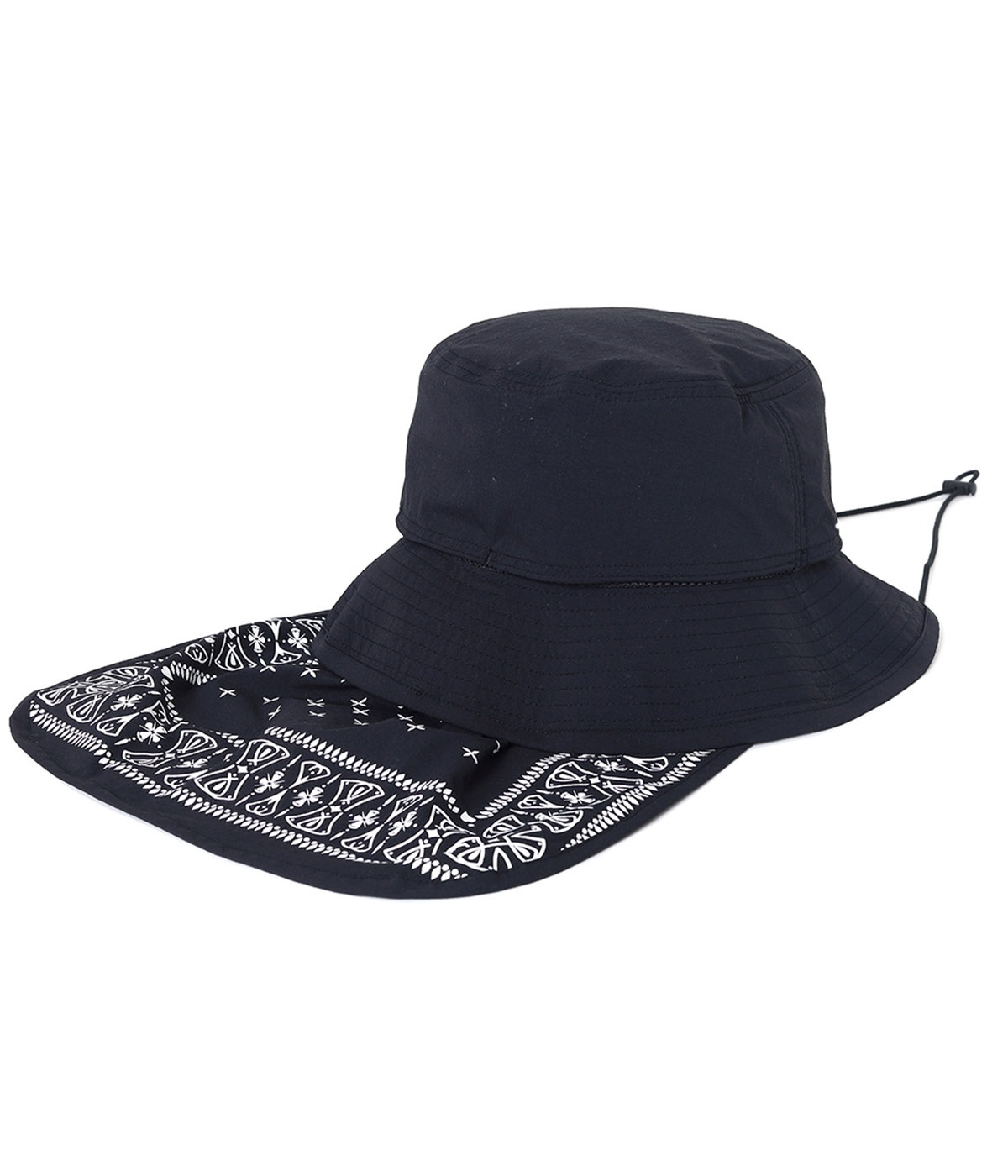BANDANA BEACH HAT【BLACK】｜CHALLENGER｜MELTING POT（正規取扱店