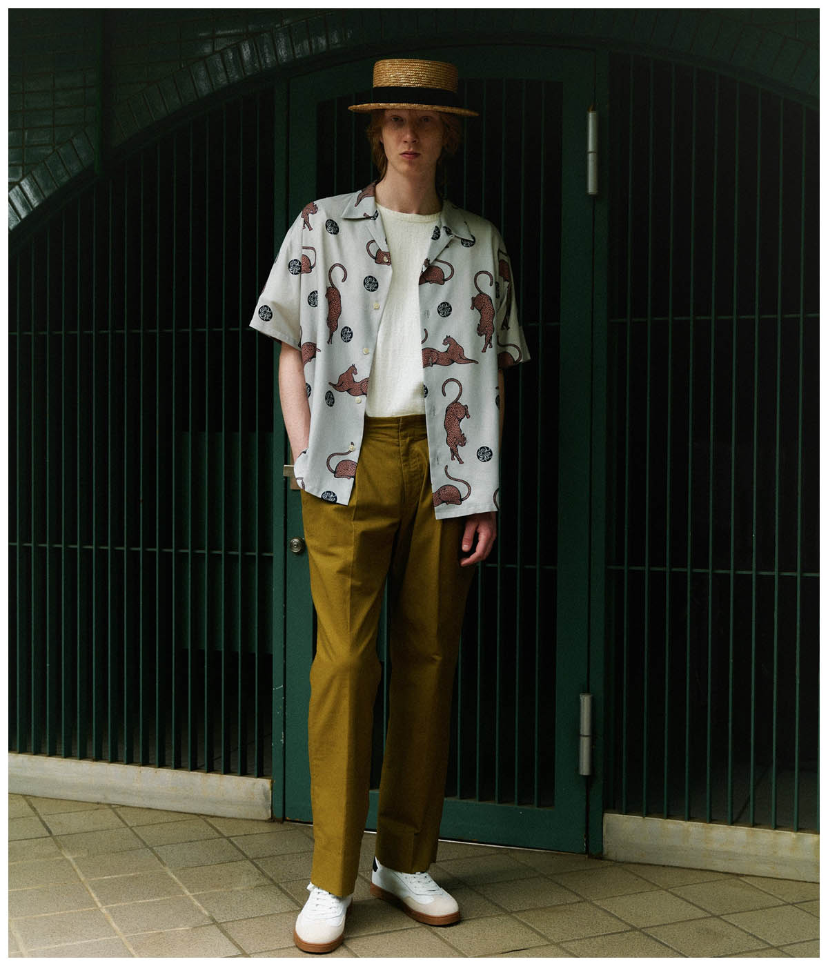 ×MIHO MURAKAMI PANTHER DOT PATTERN SHIRT【LIME GRAY】