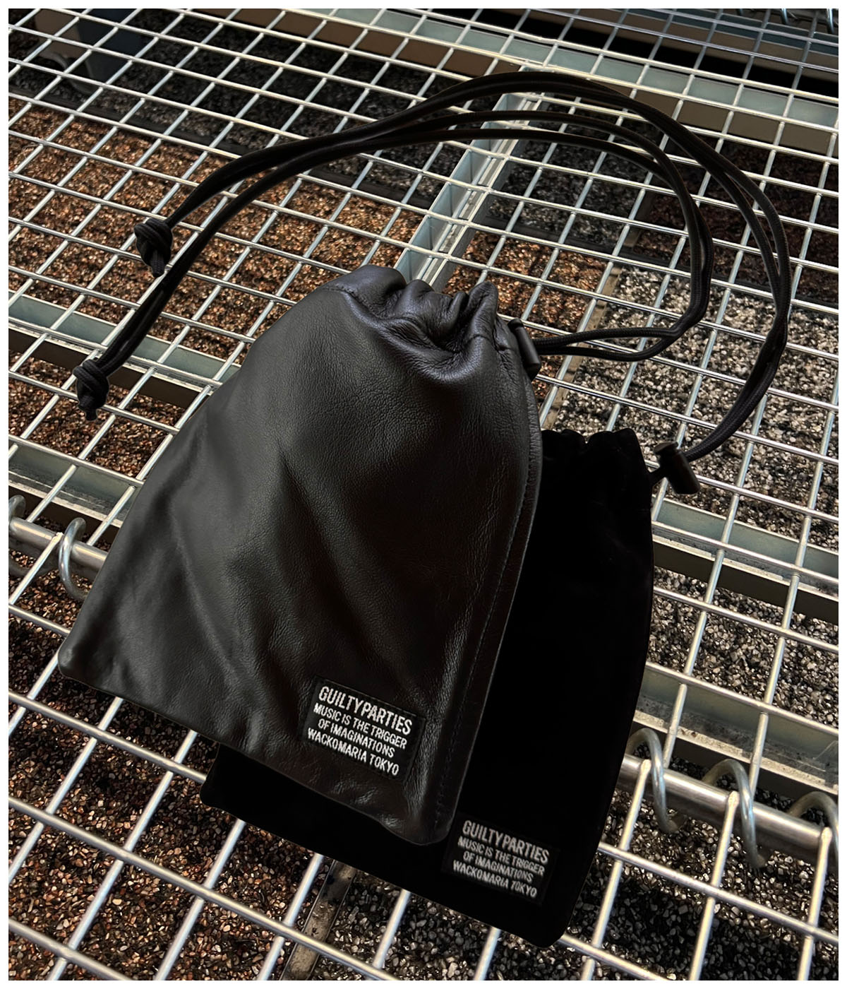 バッグ WACKOMARIA SUEDE LEATHER DRAWSTRING BAG SUEDE LEATHER DRAWSTRING BAG【BLACK】｜WACKO MARIA｜MELTING