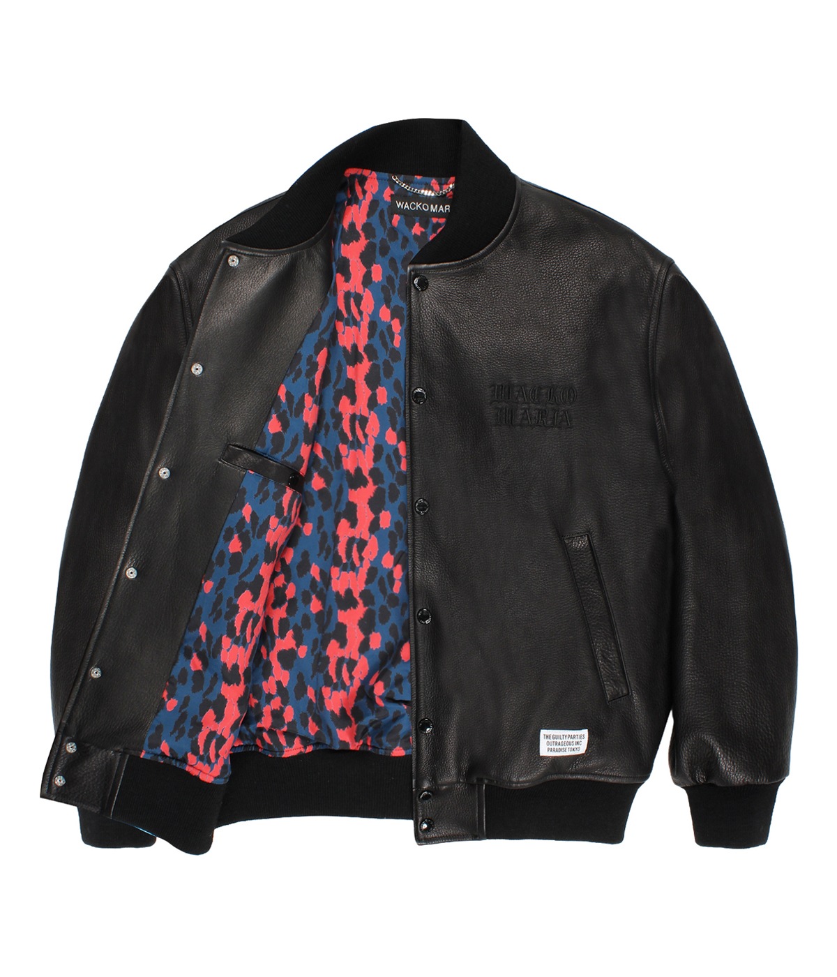 LEATHER VARSITY JACKET (TYPE-2)【BLACK】｜WACKO MARIA｜MELTING POT