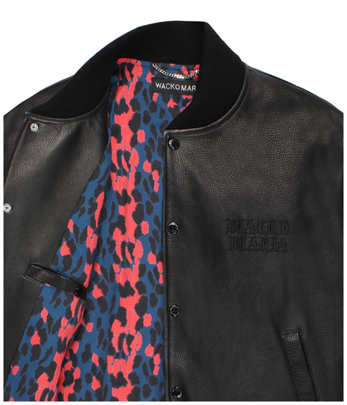 LEATHER VARSITY JACKET (TYPE-2)【BLACK】