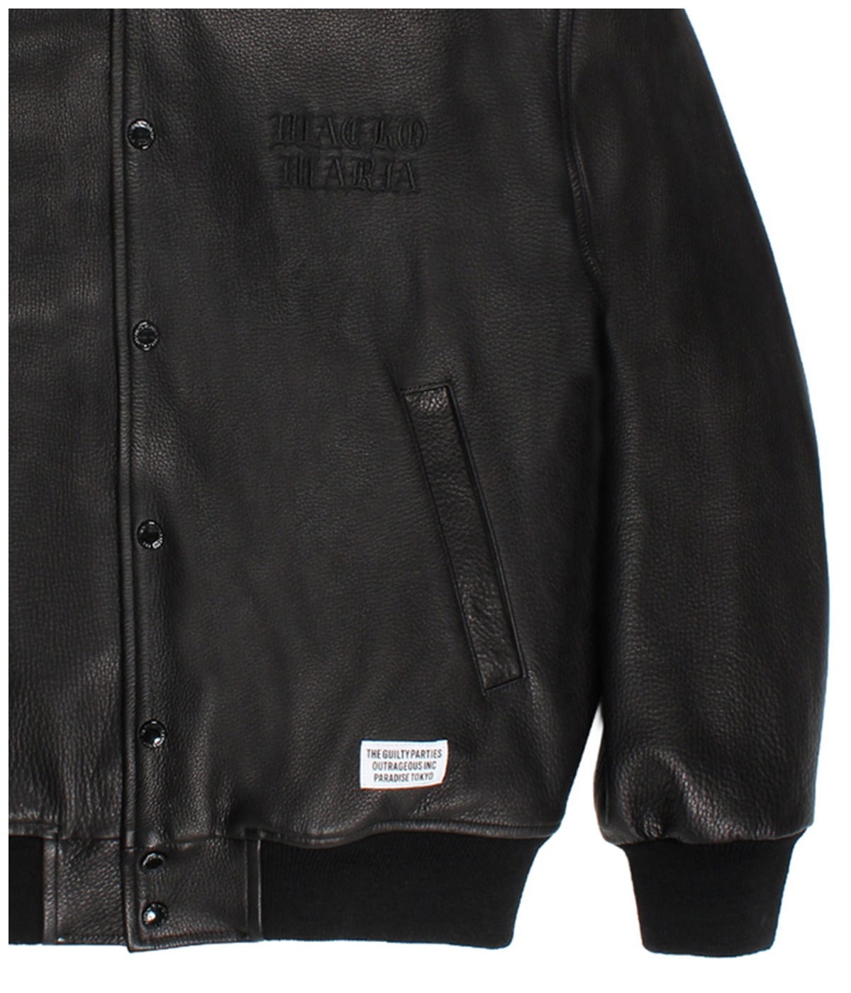 LEATHER VARSITY JACKET (TYPE-2)【BLACK】