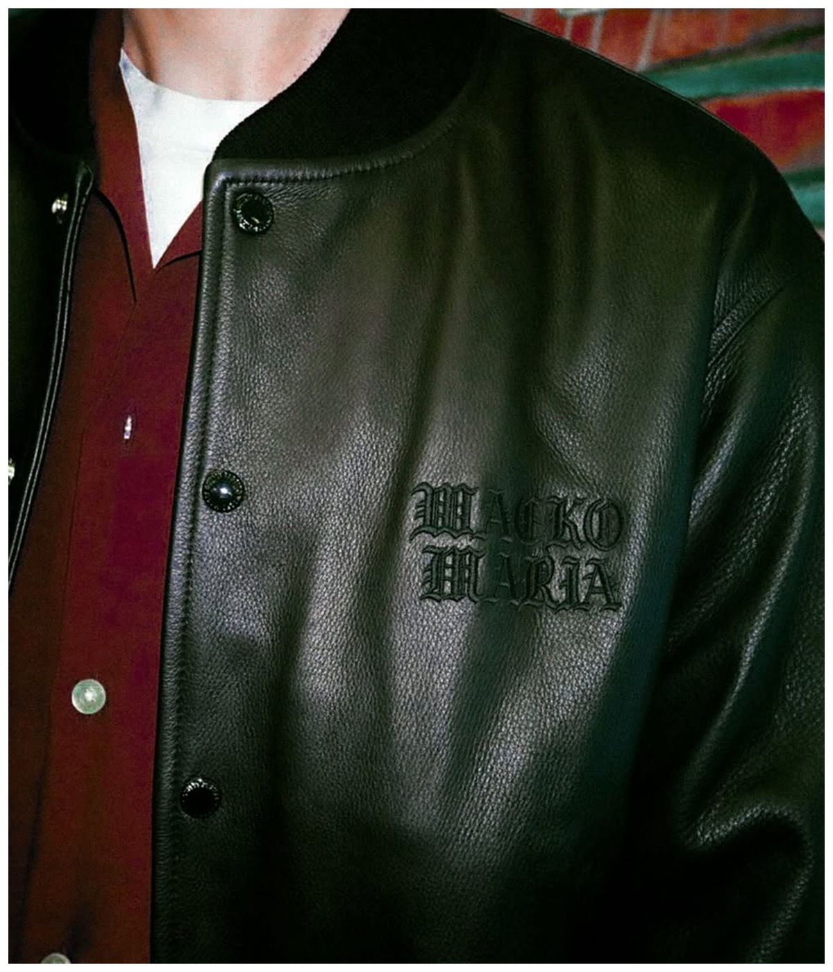 LEATHER VARSITY JACKET (TYPE-2)【BLACK】｜WACKO MARIA｜MELTING POT