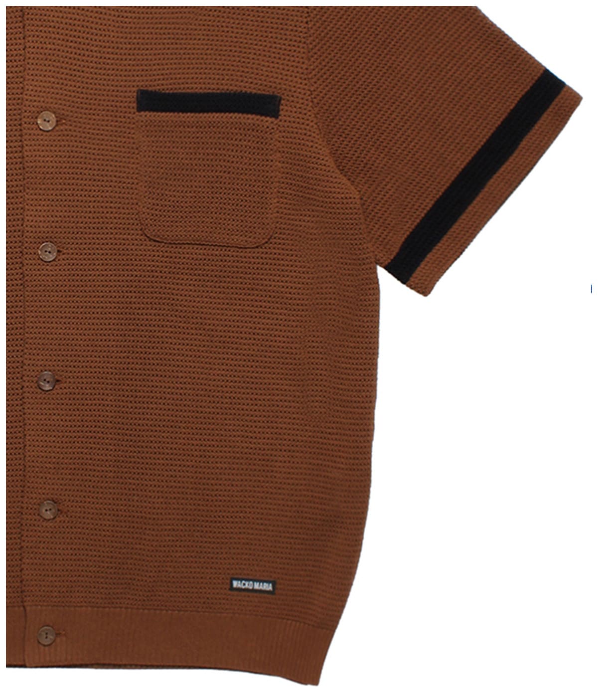 KNIT OPEN COLLAR SHIRT (TYPE-2)【BROWN】｜WACKO MARIA｜MELTING POT