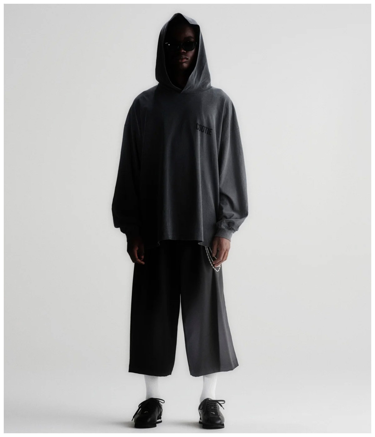 Comfort Merino Saxony Shin Cut Wide Easy Trousers【BLACK】