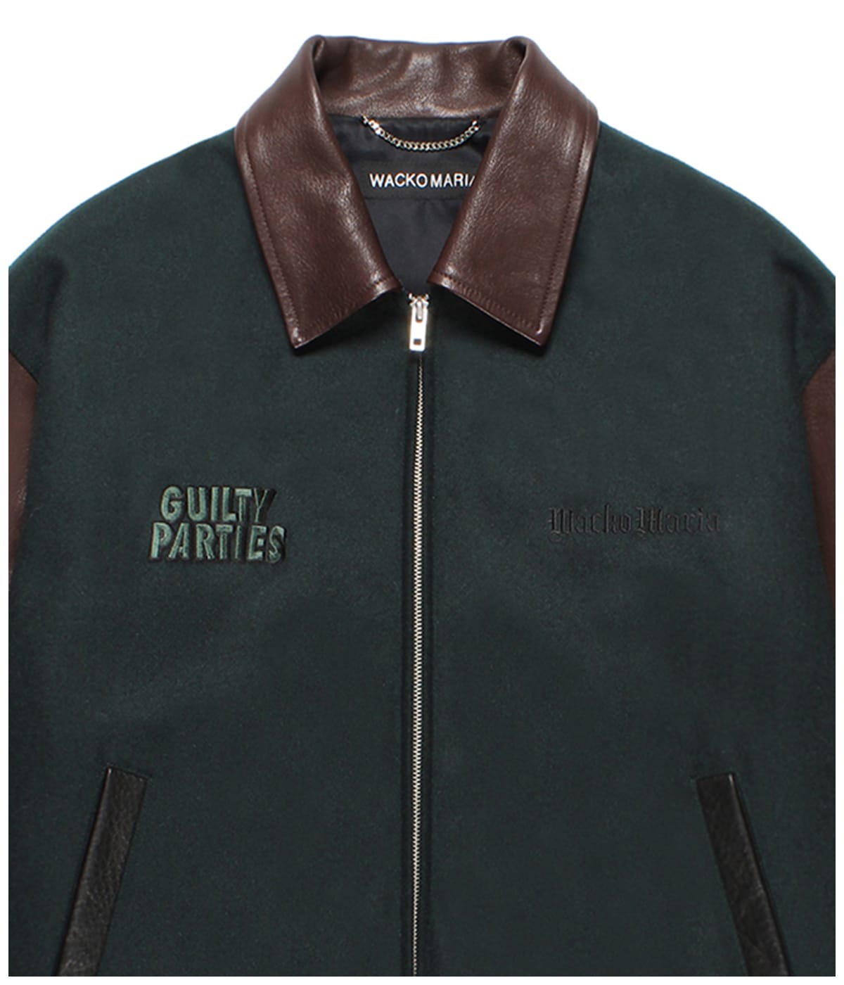 LEATHER VARSITY JACKET (TYPE-1)【GREEN】