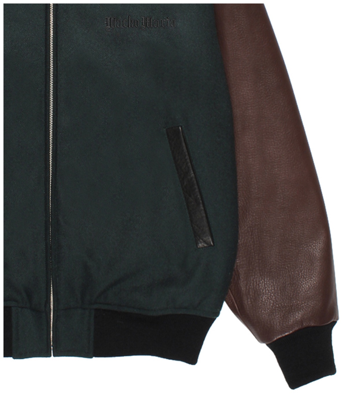 LEATHER VARSITY JACKET (TYPE-1)【GREEN】