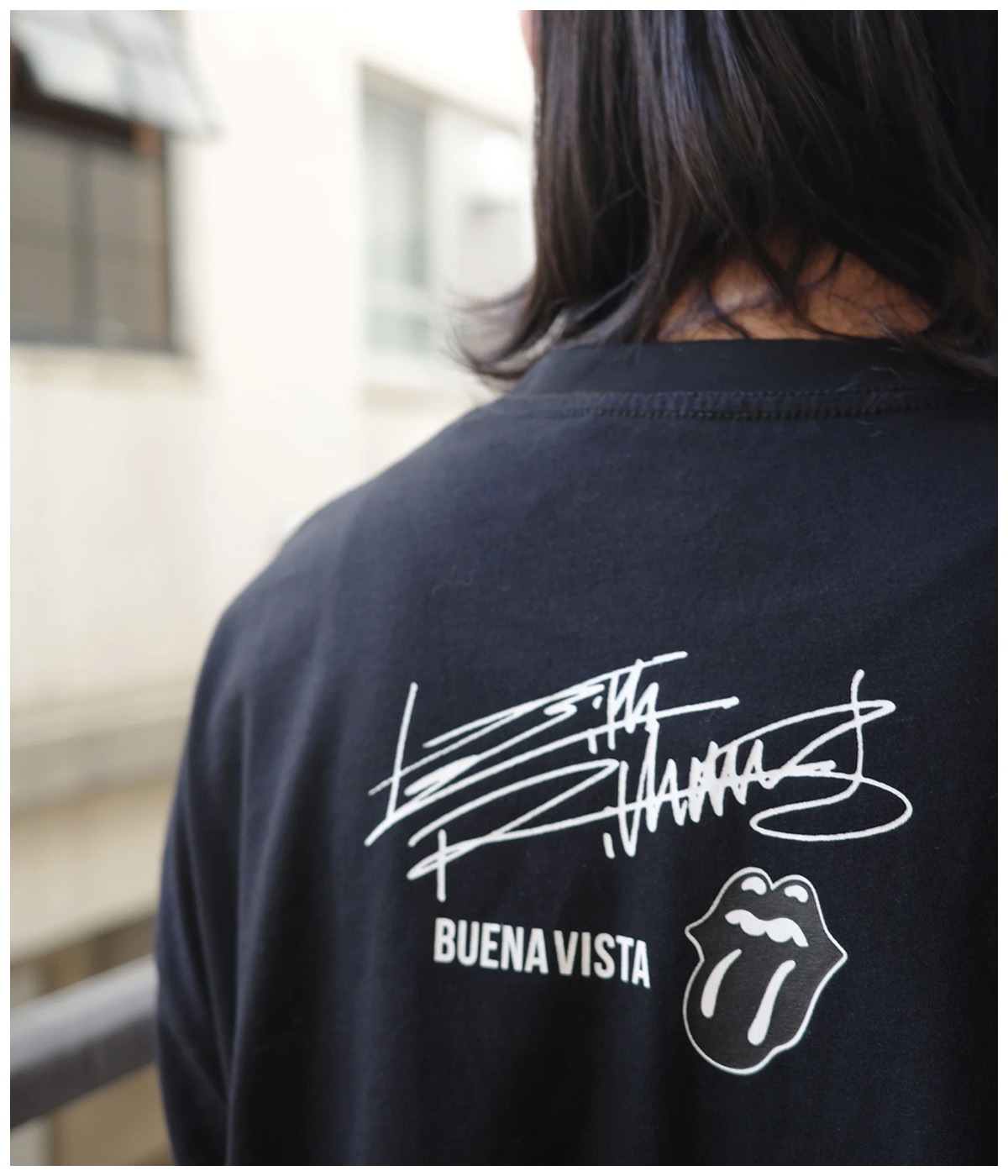Keith Richards photo tee dos【BLACK】