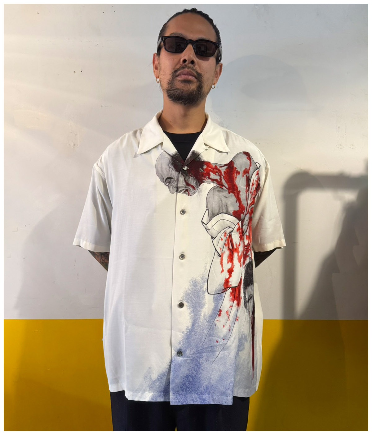 幽霊鬼斗卅六釁圖 HAWAIIAN SHIRT【OFF WHITE】｜exodus brand