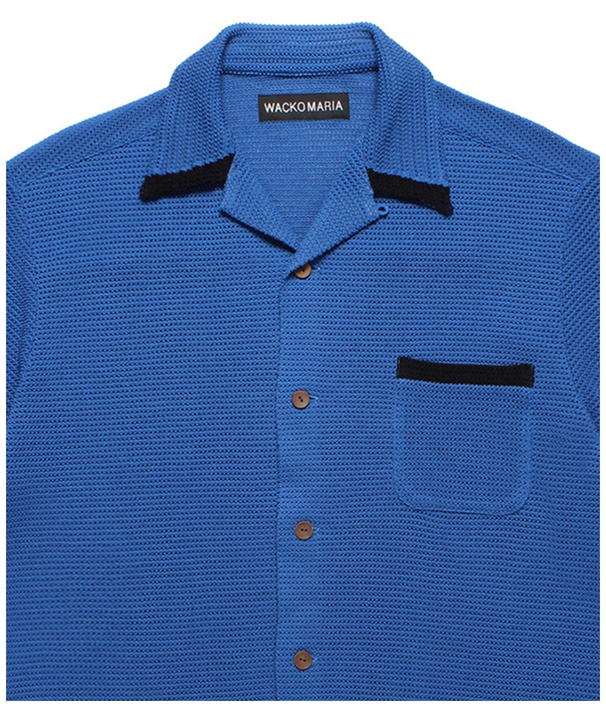 KNIT OPEN COLLAR SHIRT (TYPE-2)【BLUE】｜WACKO MARIA｜MELTING POT