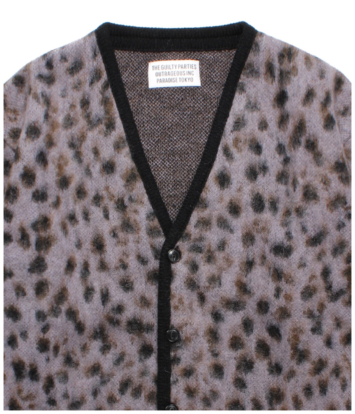 LEOPARD MOHAIR KNIT JACQUARD CARDIGAN (TYPE-1)【PURPLE