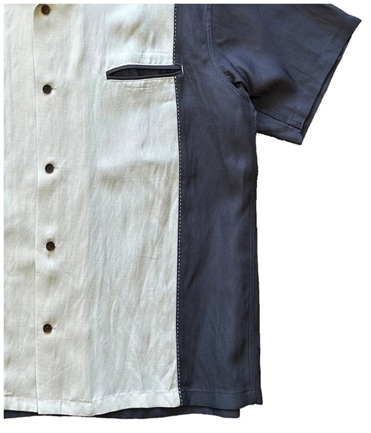 2TONE OPEN COLLAR SHIRTS【GRAY×WHITE】｜EXODUS｜MELTING POT