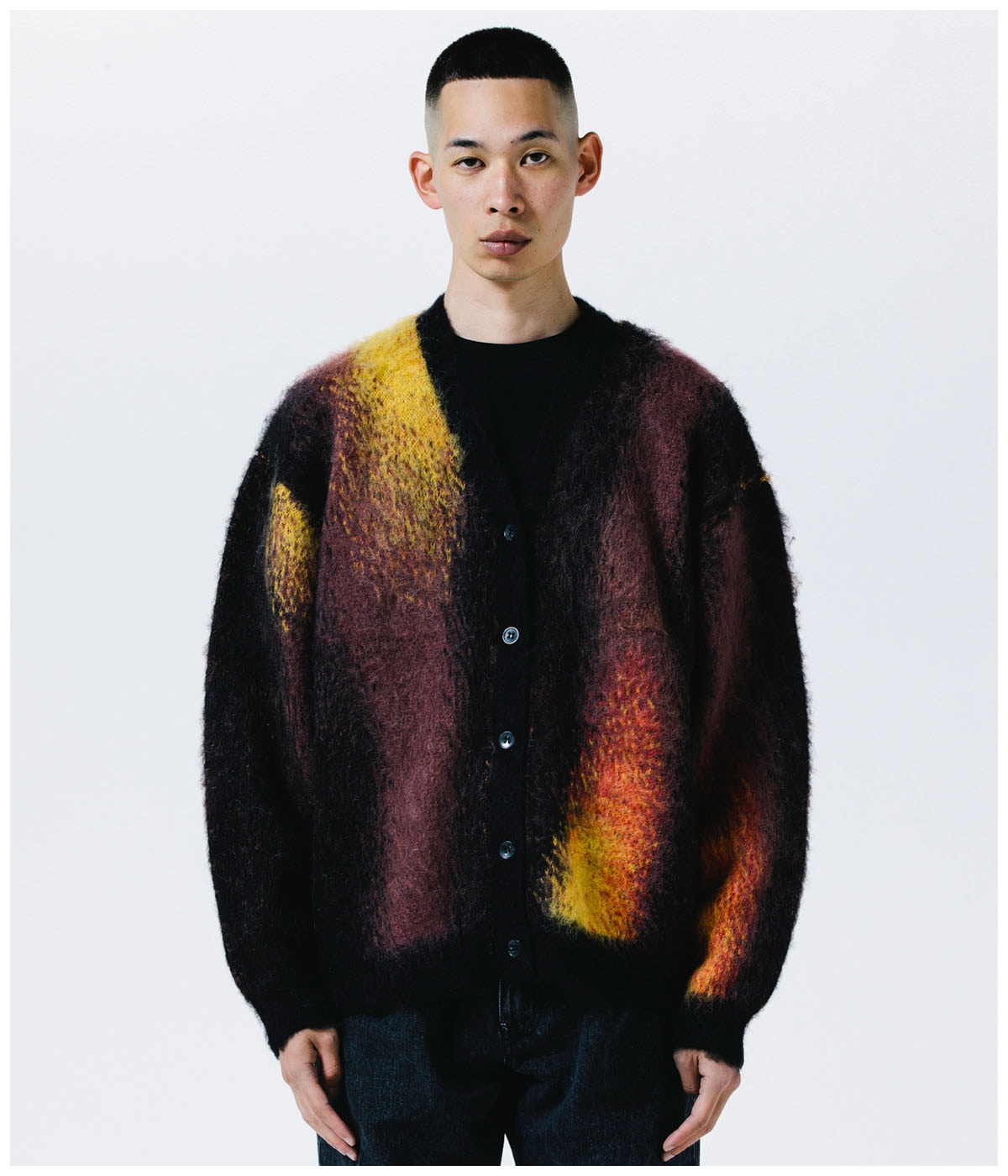 R9 PAINTED CARDIGAN【BLACK】