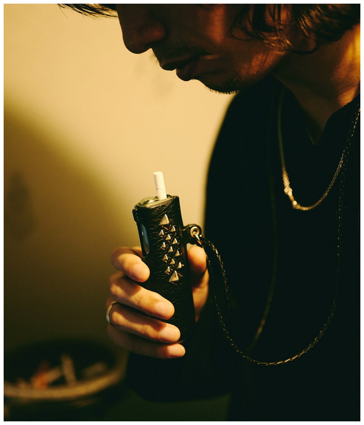 STUDS LEATHER IQOS & HEAT STICK CASE【BLACK】｜CALEE｜MELTING POT